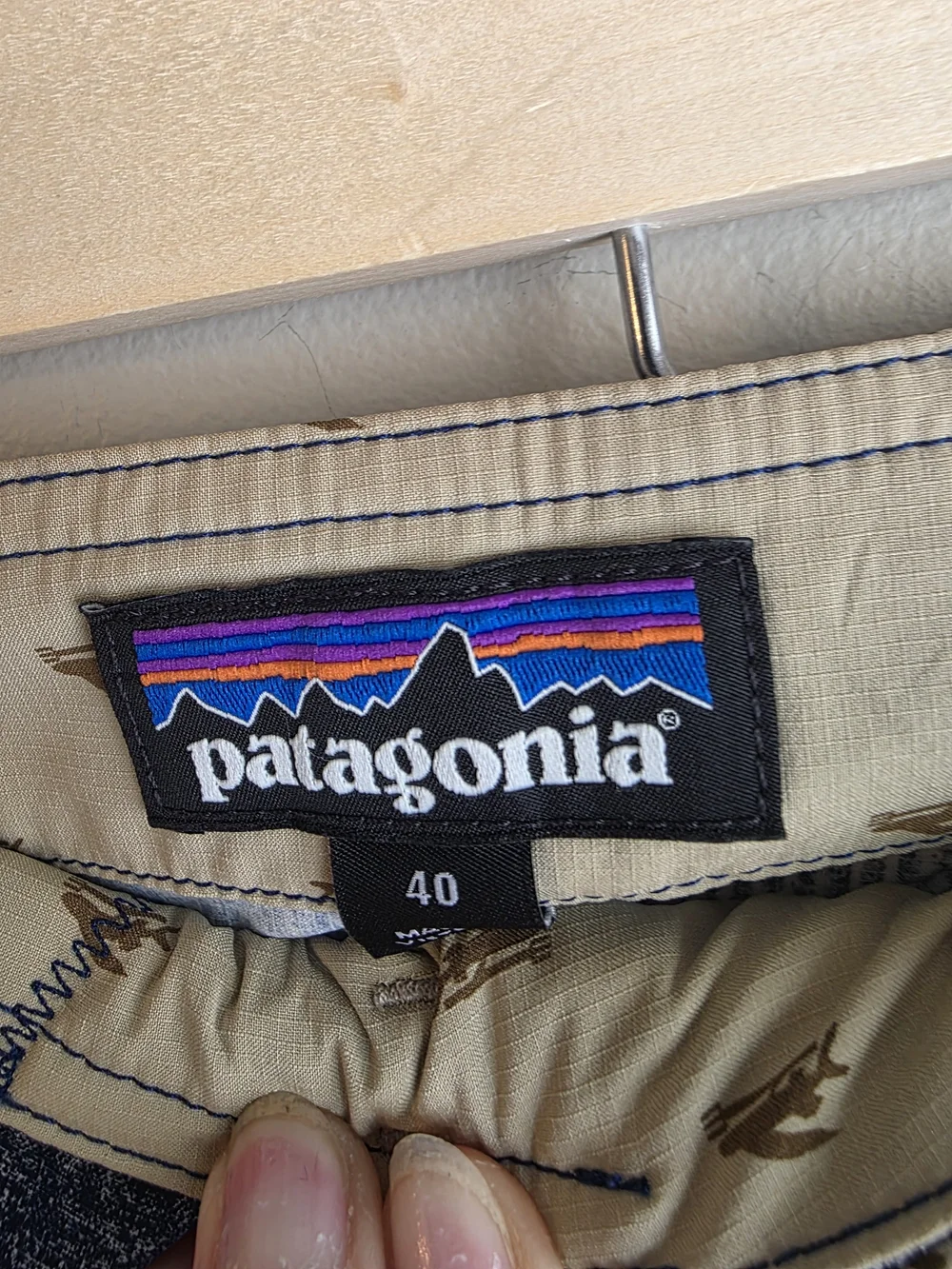 Patagonia Blue Multi-Stripe Men’s Swim Board Shorts